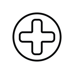 Logo Cross Hospital - Thin line icon - Medical Health - EDITABLE STROKE - EPS Vector