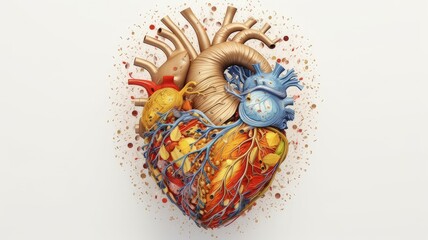 Healthcare and medicine abstract heart design, organ donation, love and anatomy symbol illustration design.