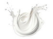 Milk wave swirl splash. Ai. Cutout on transparent 