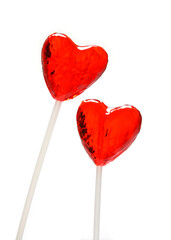 Sticker - Two heart shaped lollipops for Valentine's Day from my Valentine series