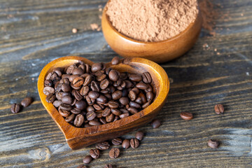 Wall Mural - Roasted and fragrant coffee beans on the table