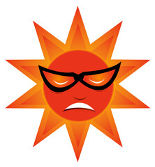 Wall Mural - an  images  of   Illustrator  sun with emotion