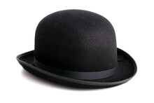 A Stylish Black Bowler Hat - Ioslated With Clipping Path