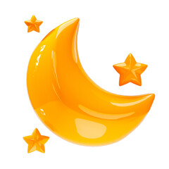 yellow moon and stars icon, weather forecast sign