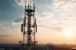 © dendyh7 - 5G Global Network Technology Communication Antenna Tower Created with Generative AI