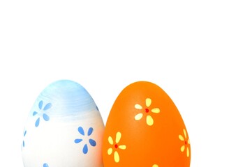 Canvas Print - two easter eggs isolated on white background