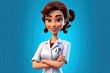 Caucasian Woman Dentist Very Happy Background Generative AI