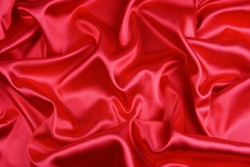 Sticker - Clean folds red satin fabric, can use for background.