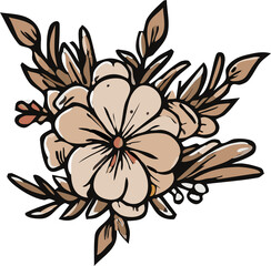 Wall Mural - rustic flower png graphic clipart design