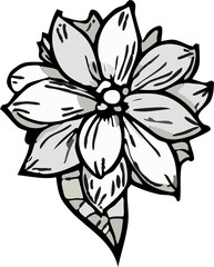 Wall Mural - sketchy flower png graphic clipart design