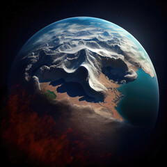 Wall Mural - the problem of global warming. view of the earth from space. generative ai.