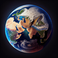 Wall Mural - the problem of global warming. view of the earth from space. generative ai.