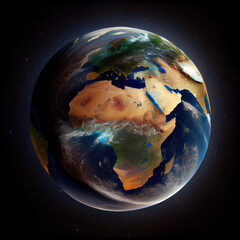 Wall Mural - the problem of global warming. view of the earth from space. generative ai.