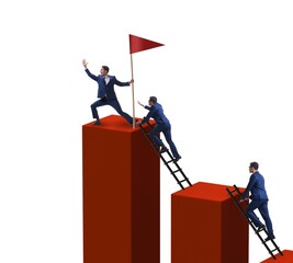 Wall Mural - Businessman in career growth and progression concept