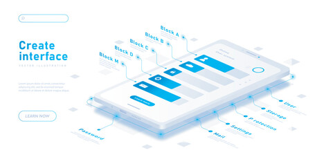 Wall Mural - create interface white banner