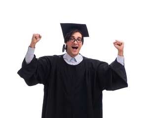 Canvas Print - Young handsome man graduating from university