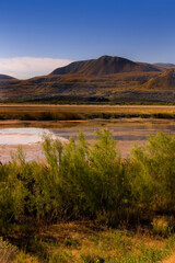 Poster - Rural View of Road by the Pond and Mountain