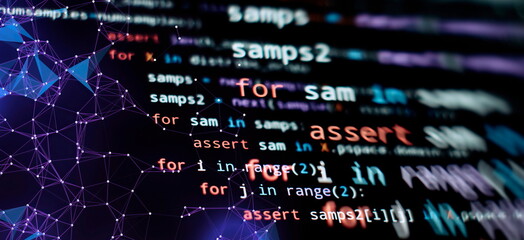 Wall Mural - programming and coding technologies. developer working on web sites codes in office.