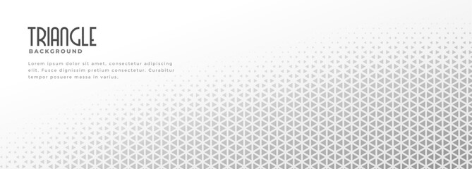 Sticker - grey and white triangle pattern wide banner in halftone style