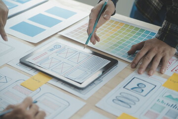 ux graphic designer creative sketch planning application process development prototype wireframe for