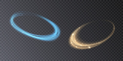 Leinwandbilder - Abstract ring background with glowing swirling background. Energy flow tunnel. Blue portal with light distortion. Magic circle vector. Round frame with light effect	
