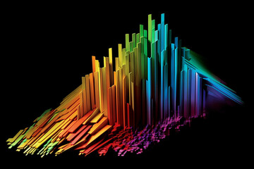 Leinwandbilder -  A digital artwork of a chart showing a downward trend in the value of the dollar, accompanied by dramatic visual effects to emphasize the decline.  Generative AI technology.