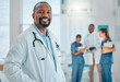 © Kirsten D/peopleimages.com - Happy, doctor and portrait of black man in hospital for medical help, insurance and trust. Healthcare, clinic team and face of professional male health worker smile for service, consulting and care