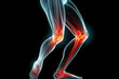 © rufous - 3d rendered illustration of a joggers painful knee.AI Generative