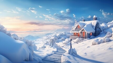 a christmas winter landscape with drifts of snow. realistic snow background. generative ai