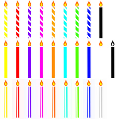 Assorted Colored Birthday Candles Collection 28 Pack
