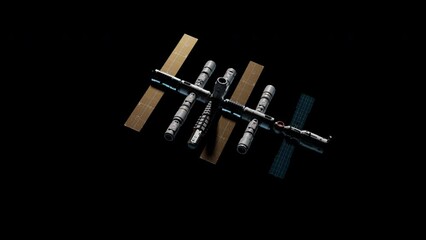 Wall Mural - docking of the space module with the space station. video has alpha channel