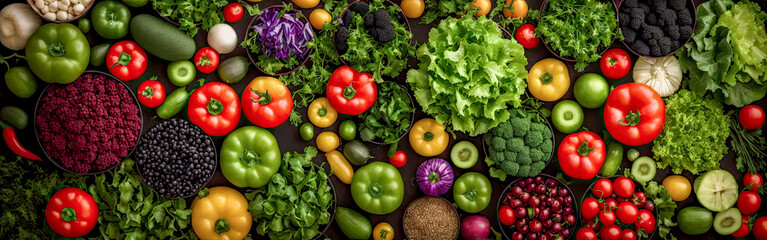 fresh vegetables on black background. variety of raw vegetables. colorful various herbs and spices f
