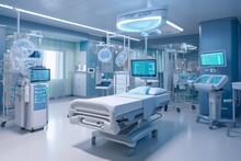 Image Showcasing A Well-organized And Technologically Advanced Intensive Care Unit (ICU) With Specialized Equipment, Emphasizing The Importance Of Critical Care And Patient Monitoring. Generative AI