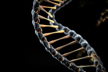 dna double helix, with one strand in view and the other hidden, created with generative ai