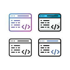Programming icon design in four variation color