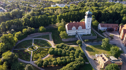 Wall Mural - aerial view of the Baroque castle Delitzsch in east germany