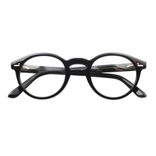 A Pair Of Black Acetate Glasses With A Round Shape And A Full Rim Png File. Transparent Background With Generative Ai