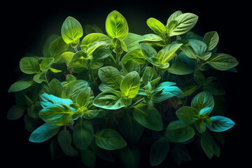 Aufkleber - A photo capturing the delicate leaves of oregano, with their distinctive aroma and characteristic shape.  Generative AI technology.