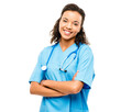 © moose/peopleimages.com - Healthcare, portrait of woman doctor and smile against a white background with stethoscope. Happiness, medical and female nurse or surgeon smiling against a studio backdrop for health wellness