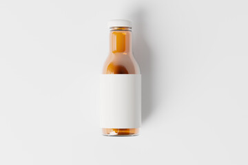 Canvas Print - clear glass juice bottle