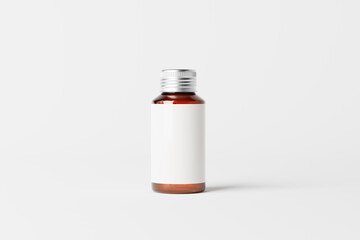 Sticker - blank amber glass medicine bottle 