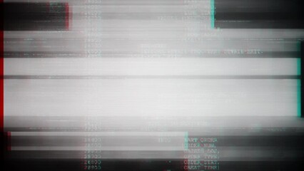 Wall Mural - computer programming code with glitch effect for corrupted database technology concept