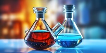 Laboratory Glassware With Liquid