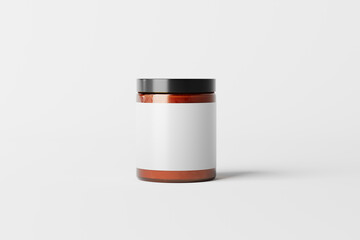 Canvas Print - blank amber glass candle jar mockup