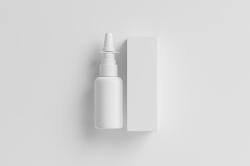 Sticker - blank nasal spray bottle packaging mockup