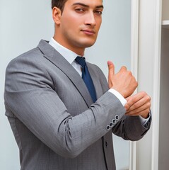 Wall Mural - Businessman dressing up for work