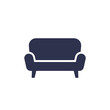 couch icon on white, sofa pictogram