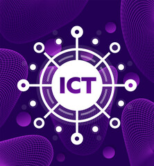 Wall Mural - ict, information and communications technology vector illustration