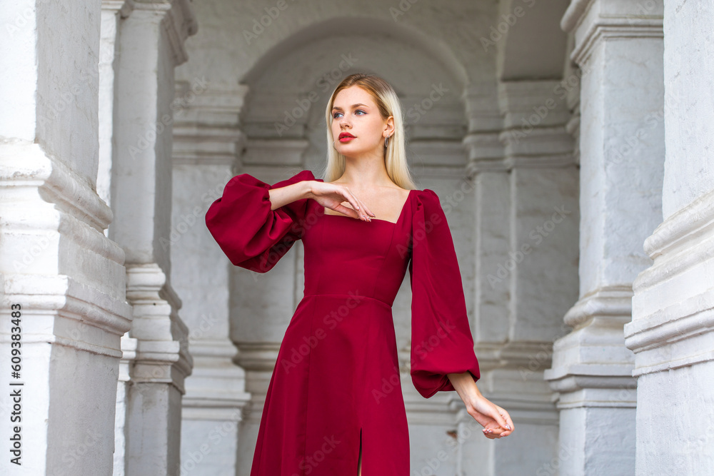 burgundy dress with blonde hair Mini Dress burgundy Genevieve Mini Dress Size 0