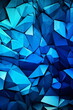 canvas print picture - Abstrakter Polygon Hintergrund blau - mit KI erstellt